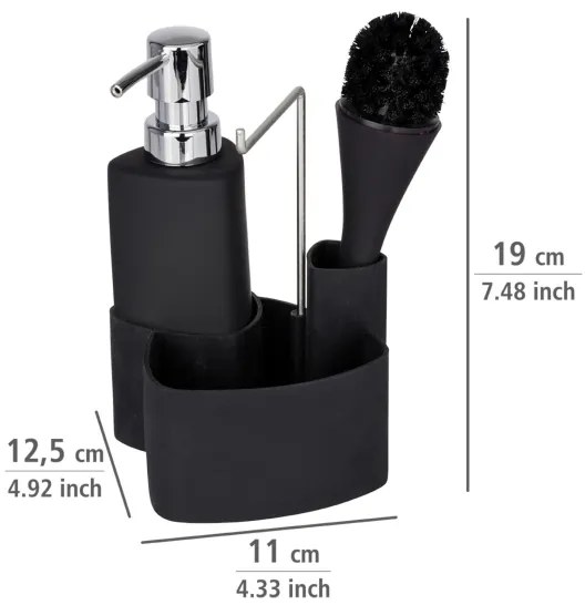 WENKO 3620127800 - Umývacia sada EMPIRE 11x19 cm čierna/strieborná