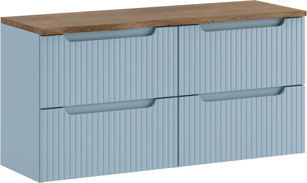 Závesná skrinka pod umývadlo Nova Denim s doskou 120 cm modrá/Casella