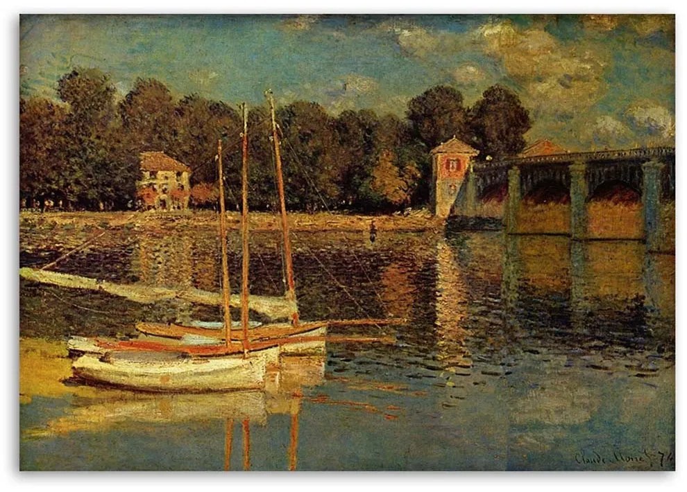 Obraz na plátně REPRODUCTION Most v Argenteuil C.Monet - 60x40 cm