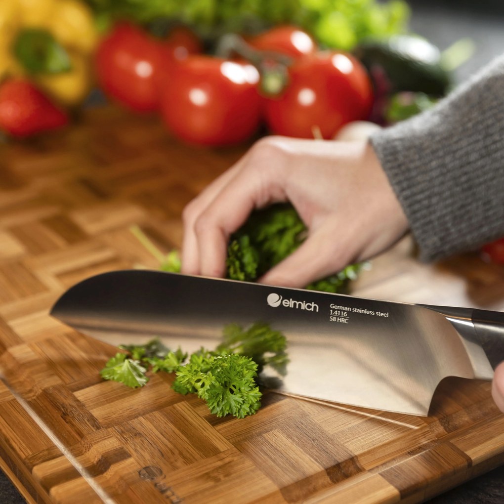 Elmich Santoku nôž z nemeckej ocele 18 cm