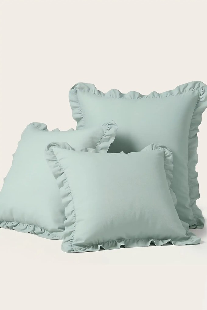 Saténová obliečka na vankúš RUFFY PREMIUM šalviová Rozmer: 50x70 cm