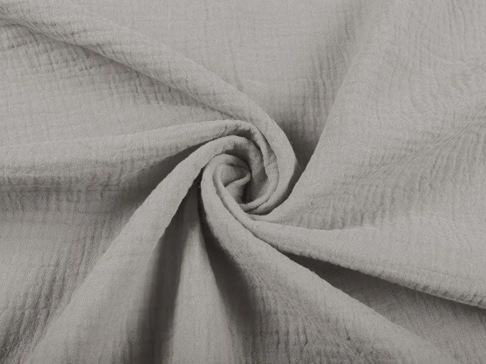 Biante Detské mušelínové posteľné obliečky do postieľky Nature MSN-012 Svetlo sivé Do postieľky 100x135 a 40x60 cm