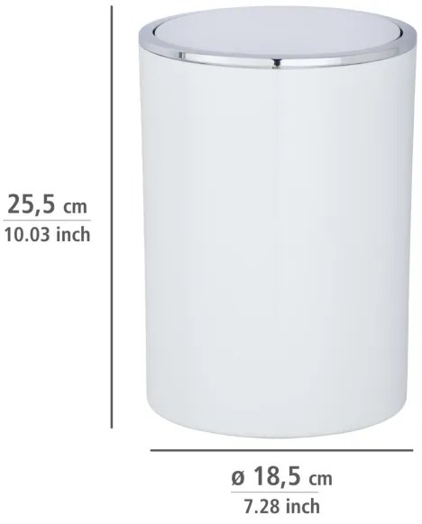WENKO 22554100 - Kôš INCA 18,5x25,5 cm biela/lesk. chróm