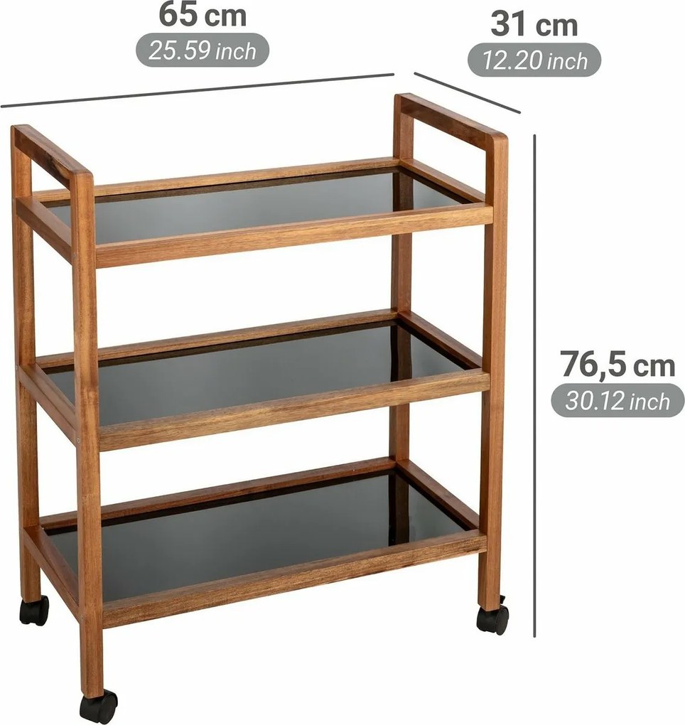Wenko Široká mobilná polica FONDI – 3 police