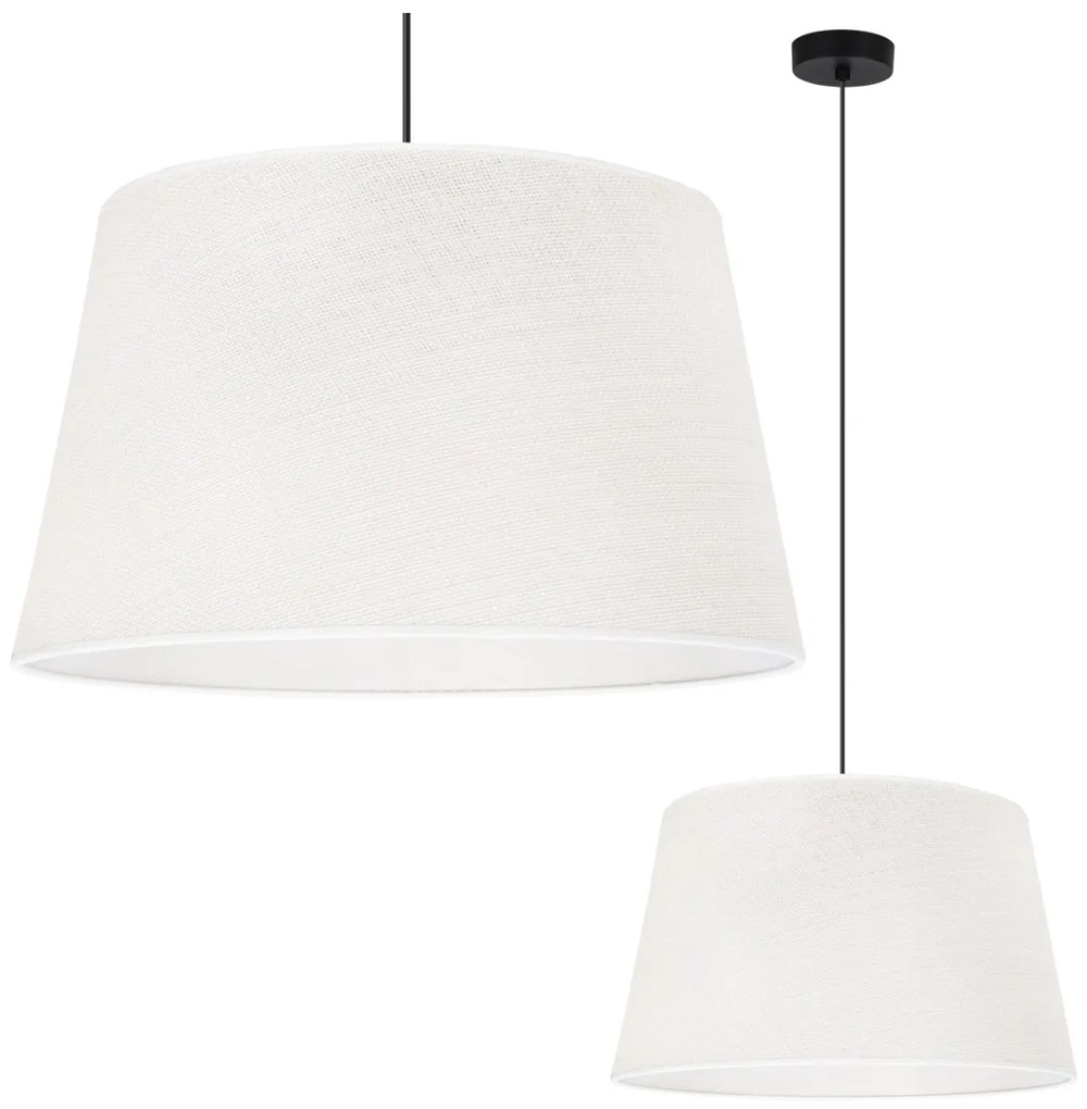 Závesné svietidlo Juta, 1x biele jutové tienidlo, (fi 44cm), b