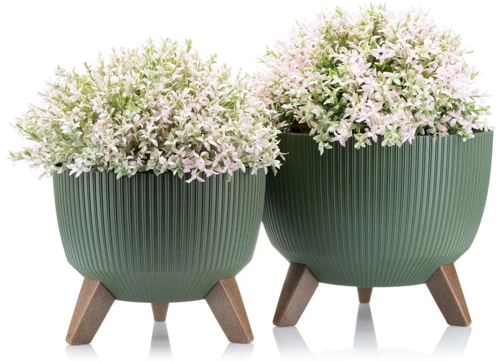PLASTOVÝ KVETINÁČ ROSA LINEA ECO 15X24 CM ZELENÁ