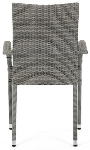 Autronic BONTEC Záhradná stolička, kov, polyratan, sivá, AZC-S2114 GREY Farba: Šedá