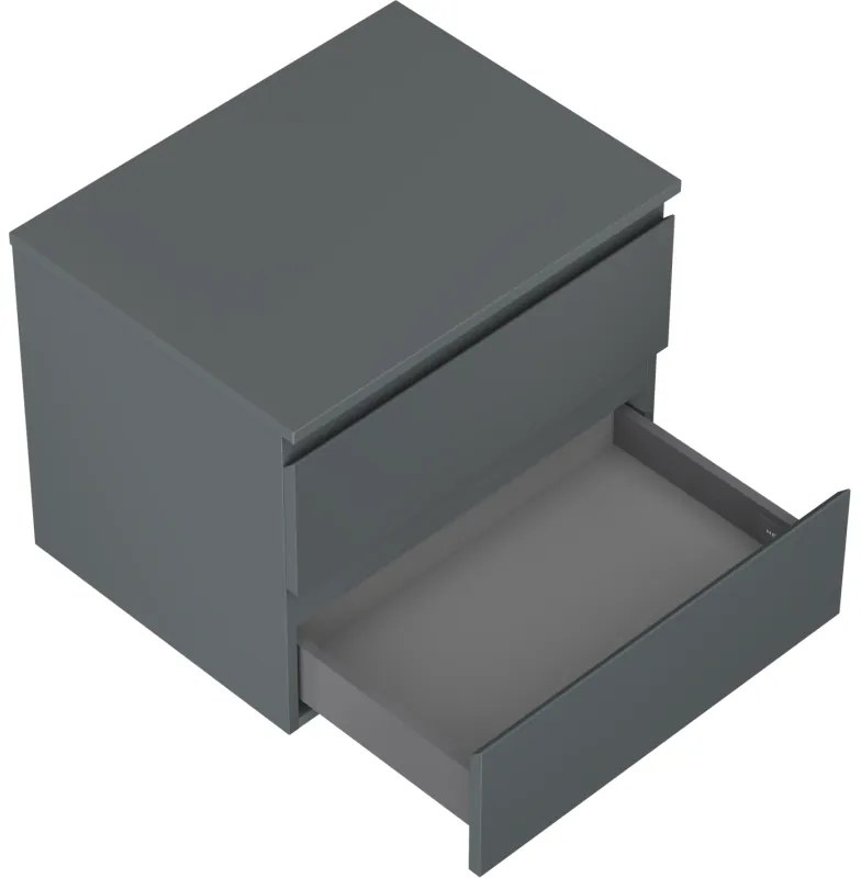 Mexen Orio, kúpeľňová skrinka 60 cm s hornou doskou, 2 zásuvky, grafitová matná, 91A10-06047-2-BFFC66