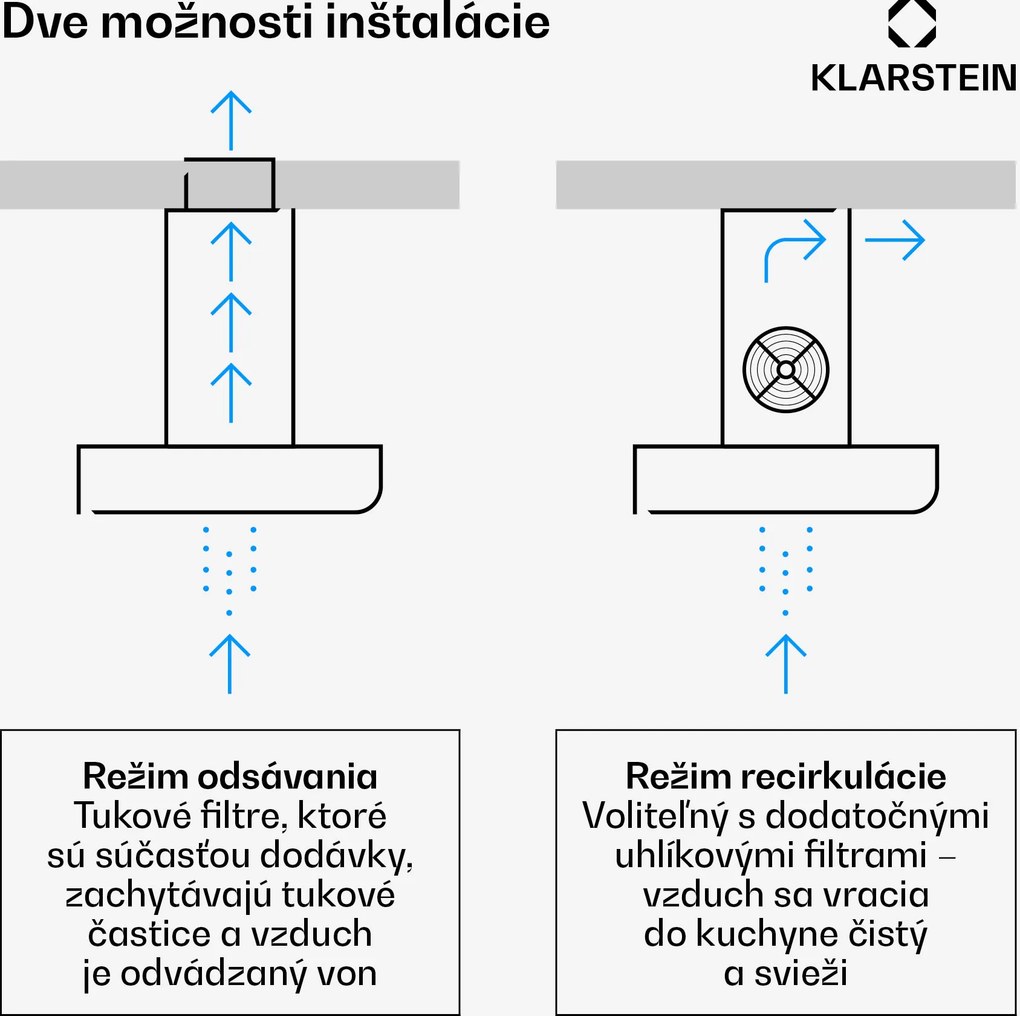 Klarstein Valeria ostrovná digestor 90cm 642m³/h odsávanie dotyk LED sklo nerez