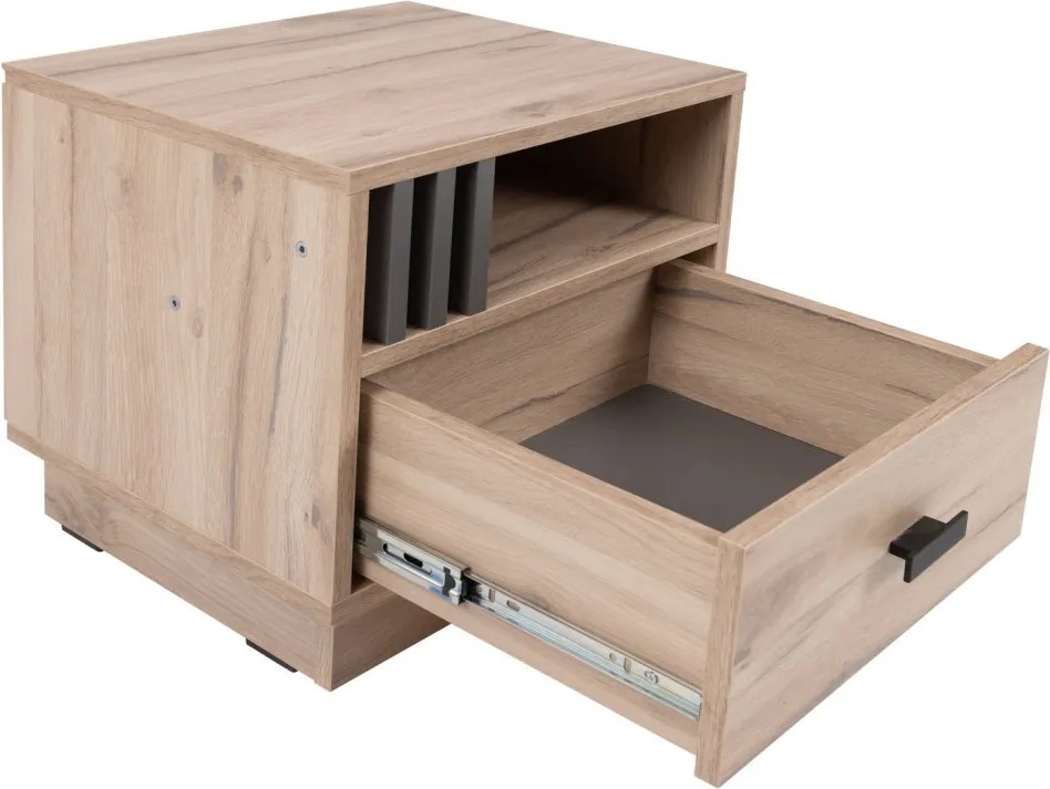 Nočný stolík Almo, dub estana/antracit