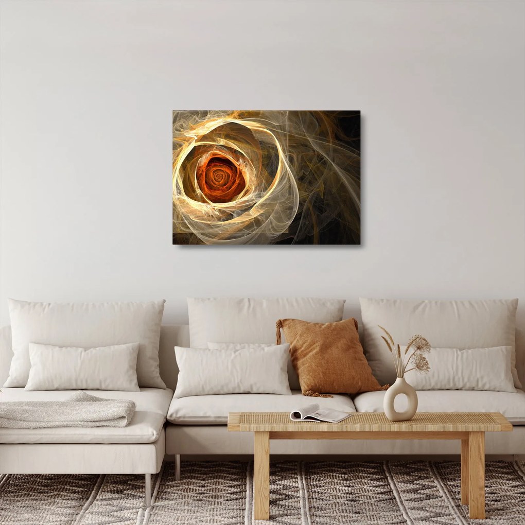 Sklenený obraz - Abstraktné ruže v ohnivých farbách (70x50 cm)