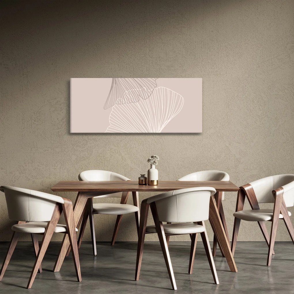 Obraz - Béžové listy N⁰2 (120x50 cm)