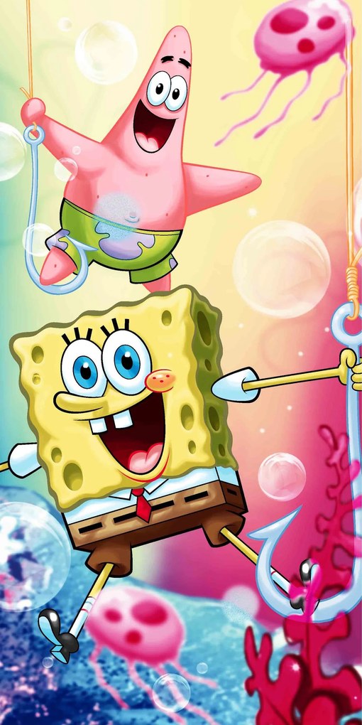 Jerry Fabrics Bavlnená froté osuška 70x140 cm - Sponge bob "012"