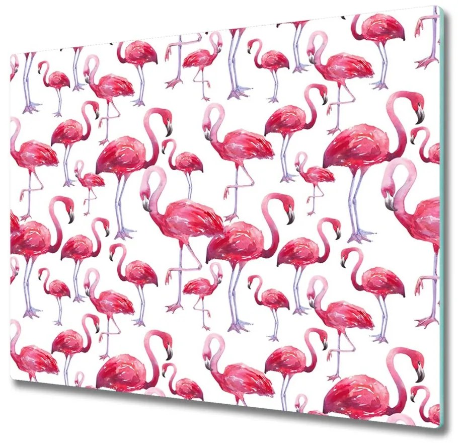 Sklenená doska na krájanie Flamingos 60x52 cm