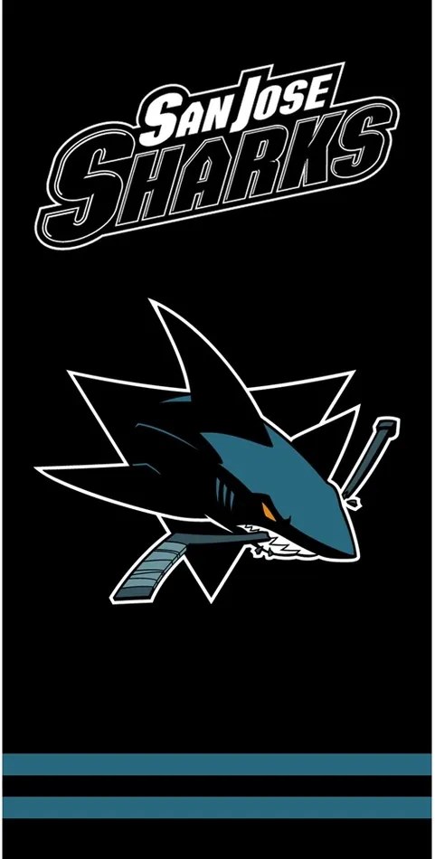 TipTrade Osuška NHL San Jose Sharks Black, 70 x 140 cm