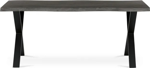 Jedálenský stôl 180x90 cm HT-F4318 GREY sivý dub / čierne nohy