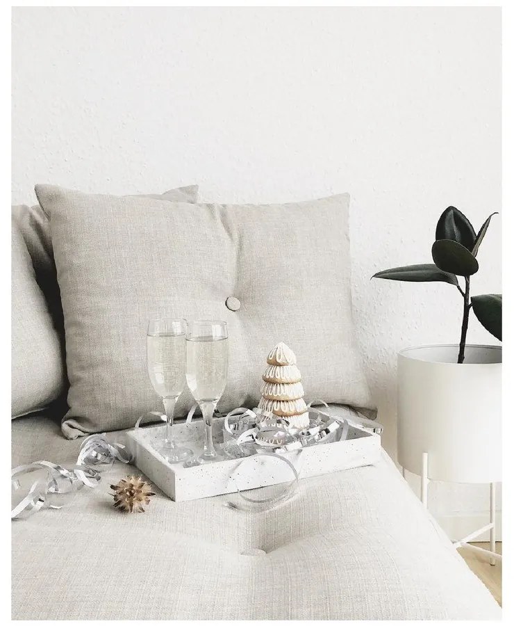 Podnožka s béžovým poťahom Karup Design Senza Natural/Beige