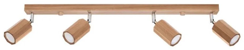 Sollux SL.1031 - Bodové svietidlo ZEKE 4xGU10/40W/230V dub