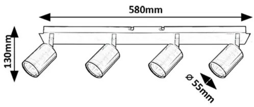 Rabalux 73074 - Bodové svietidlo GERHARD 4xGU10/15W/230V