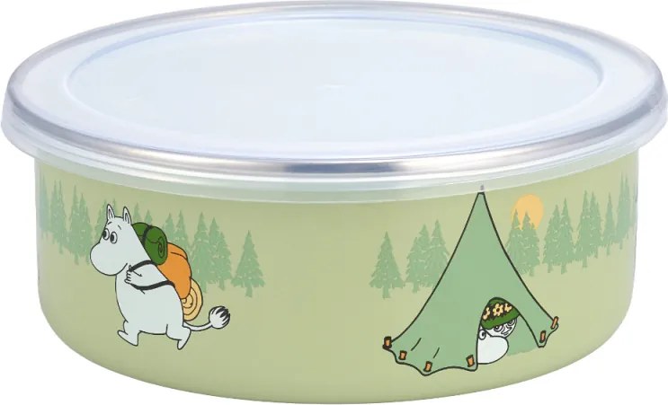 Miska s vrchnákom Moomin Campers 0,8l, smalt / zelená