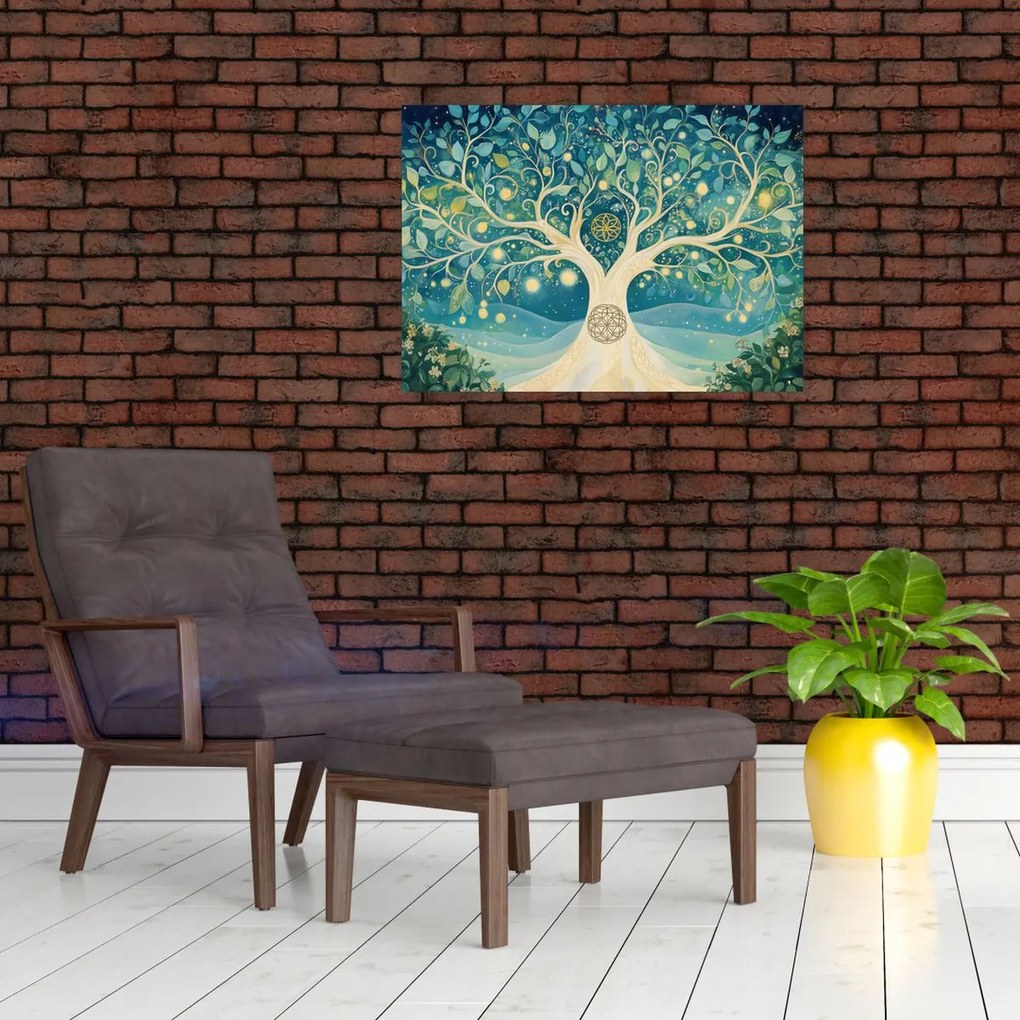Obraz – Magický strom so špirálami (70x50 cm)