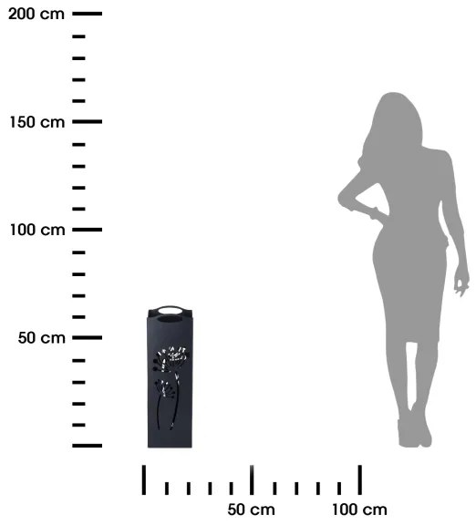 Kovový stojan na dáždniky INDUSTRIAL 60x21 cm čierna