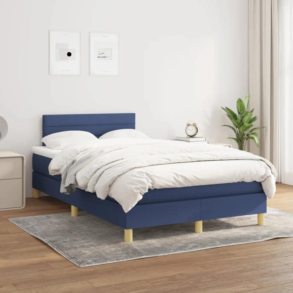 Boxspring posteľ s matracom modrá 120x200 cm látka 3140687