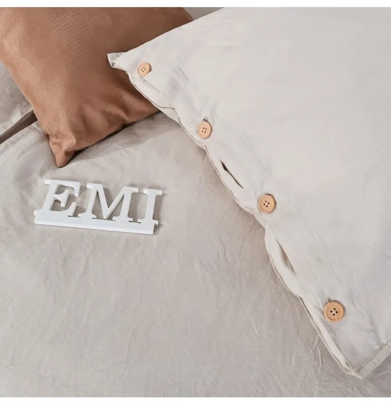 Ľanové obliečky Natur hnedé EMI, Štandardný set jednolôžko obsahuje 1x 140x200 + 1x 70x90