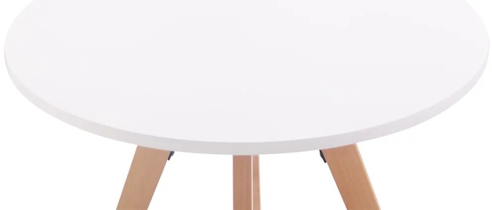 Jedálenský stôl okrúhly Viktor 75, nohy natura - v75 x Ø75 cm - Biela