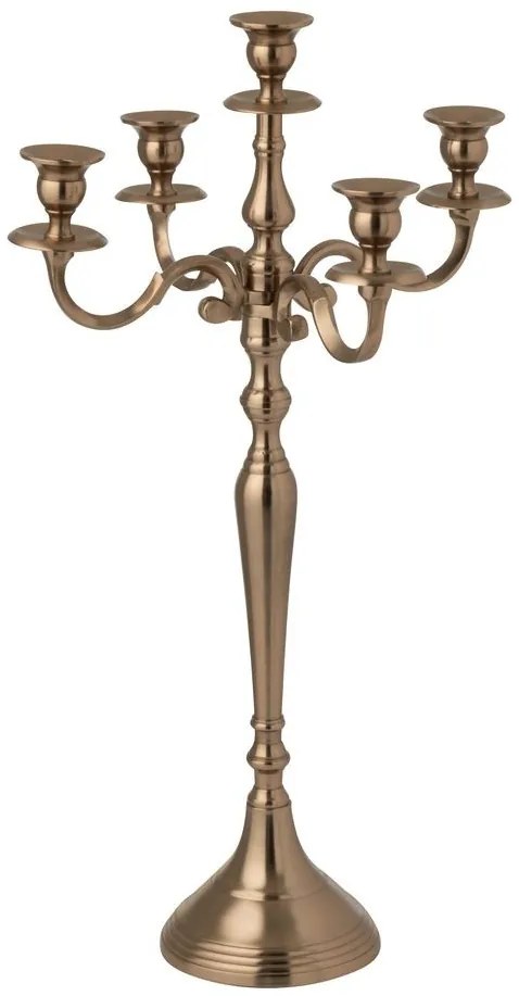 Champagne zlatý 5-tich ramenný kovový svietnik Goldmy - Ø 35*63 cm