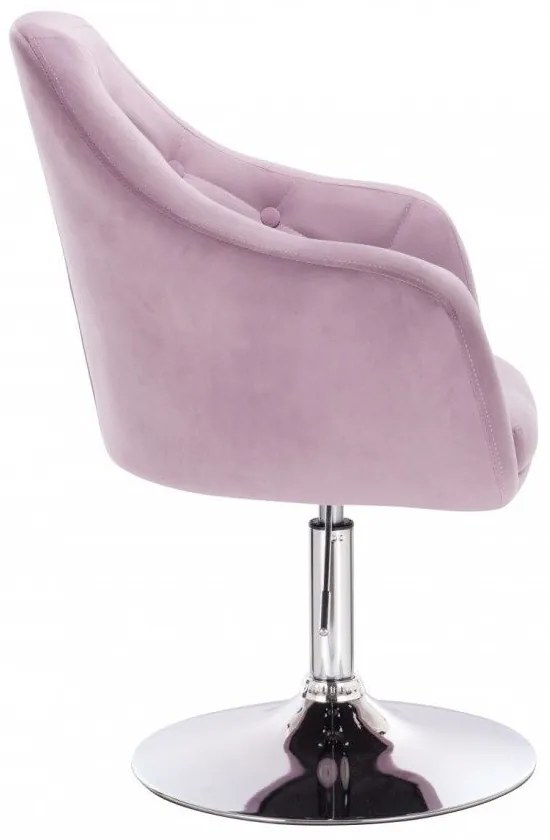 LuxuryForm DESIGN Kreslo ANDORA VELUR na striebornom tanieri - levanduľa