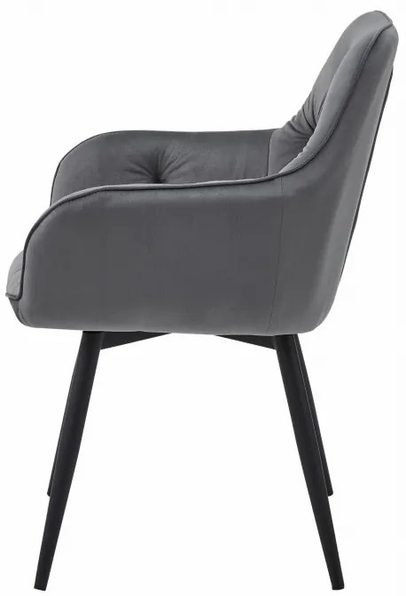 Set dvoch jedálenských otočných stoličiek JORK360 zamatové, tmavosivé (čierne nohy) 2 ks