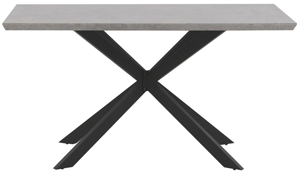 Jedálenský stôl s betónovým efektom 140 x 80 cm sivá/čierna SPECTRA Beliani