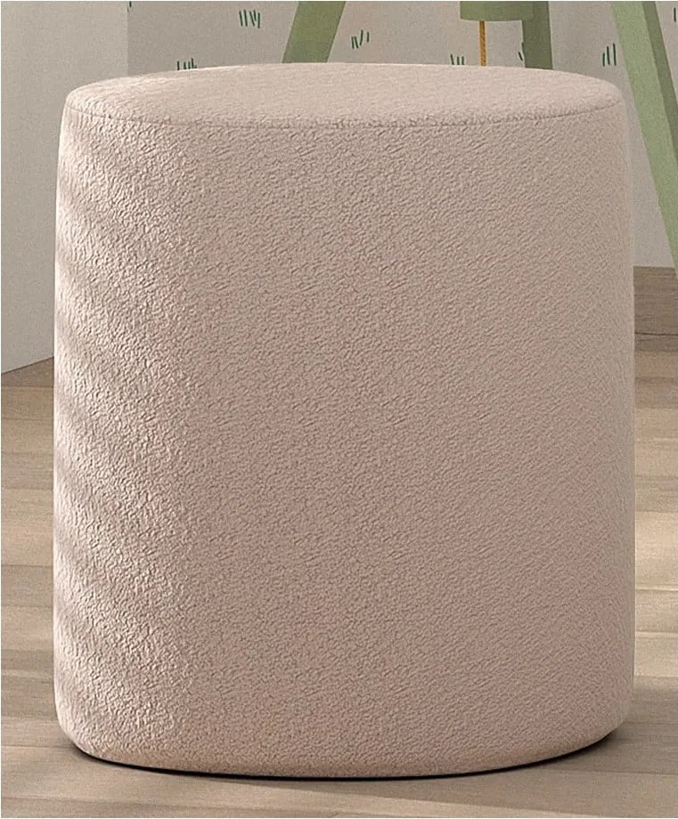 Svetloružový detský puf z textílie buklé MOON – Vipack