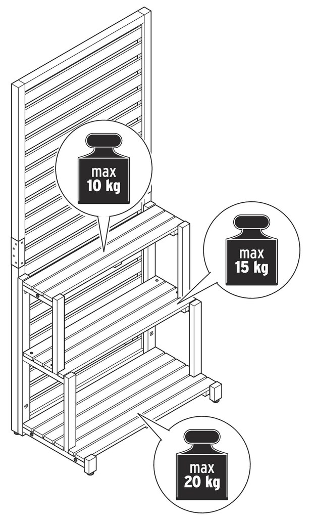 Zástenový regálový modul »Elin«