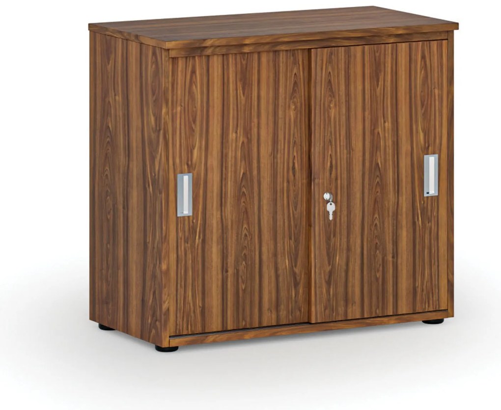 Kancelárska skriňa so zasúvacími dverami PRIMO WOOD, 800 x 420 x 740 mm, orech