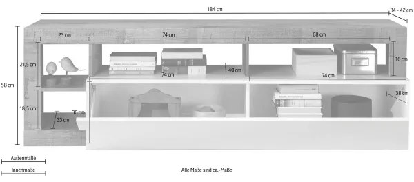 Televízny stolík LENOR biely/hnedý