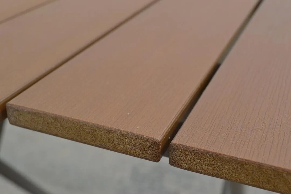 Asko a.s. CALVIN 341- záhradný rozkladací stôl farba: hnedá, hliník + polywood