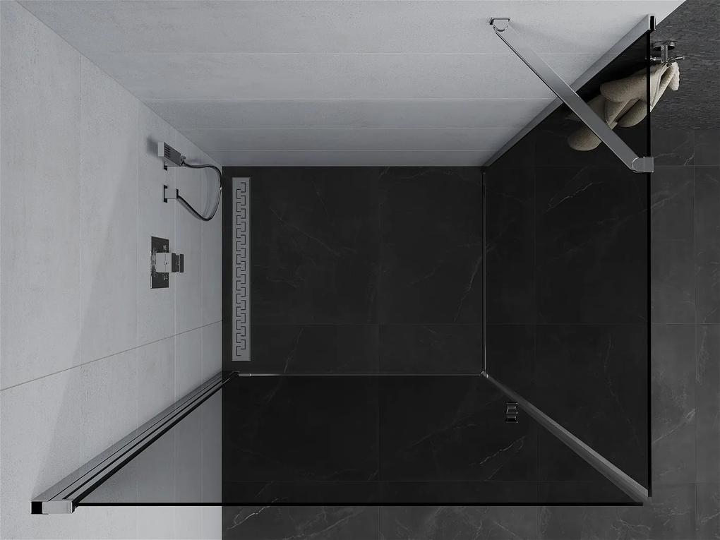 Mexen Pretoria, sprchovací kút 100 (dvere) x 110 (stena) cm, 6mm šedé sklo, chrómový profil, 852-100-110-01-40