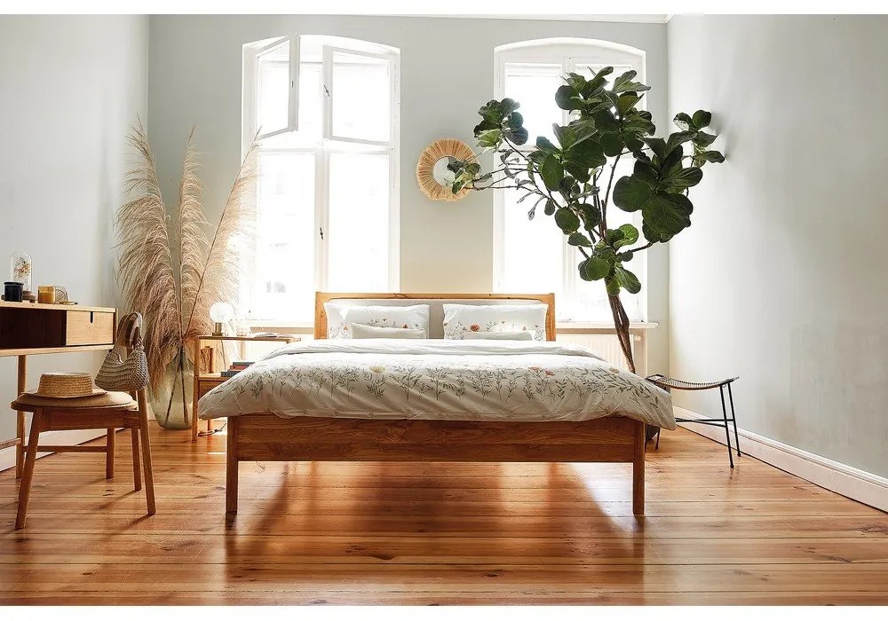 Jednolôžková posteľ z dubového dreva 90x200 cm v prírodnej farbe Pola - The Beds