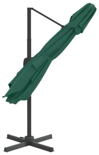 vidaXL Dvojitý konzolový slnečník zelený 400x300 cm-