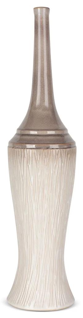 ROSINA Dekoratívna váza 18x76cm krémová