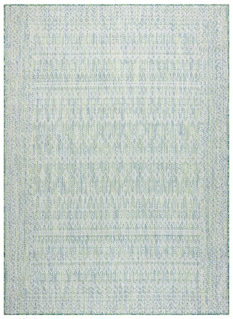 Kusový koberec Sion Sisal Aztec 22184 green/blue/ecru – na von aj na doma, 80x150, zelená, chodba / predsieň, Dywany Łuszczów