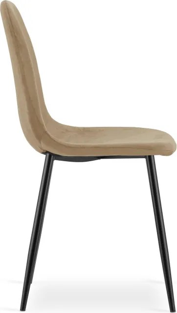 Jedálenská stolička PADVA zamatová hnedá / čierne nohy