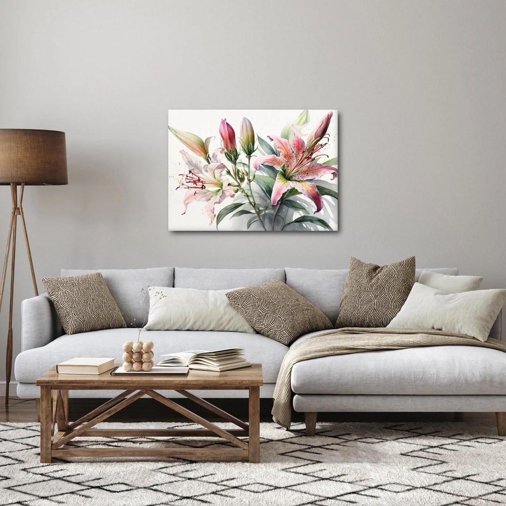 Obraz - Ľalia, ilustrácie (70x50 cm)