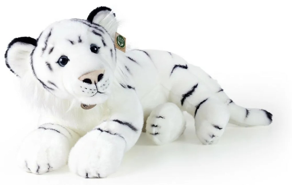 Rappa Plyšový tiger biely, 60 cm ECO-FRIENDLY