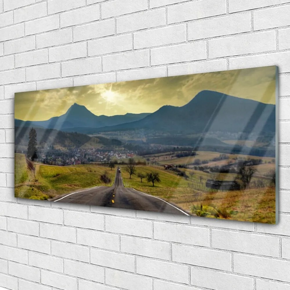 Obraz plexi Cesta hora krajina 125x50 cm