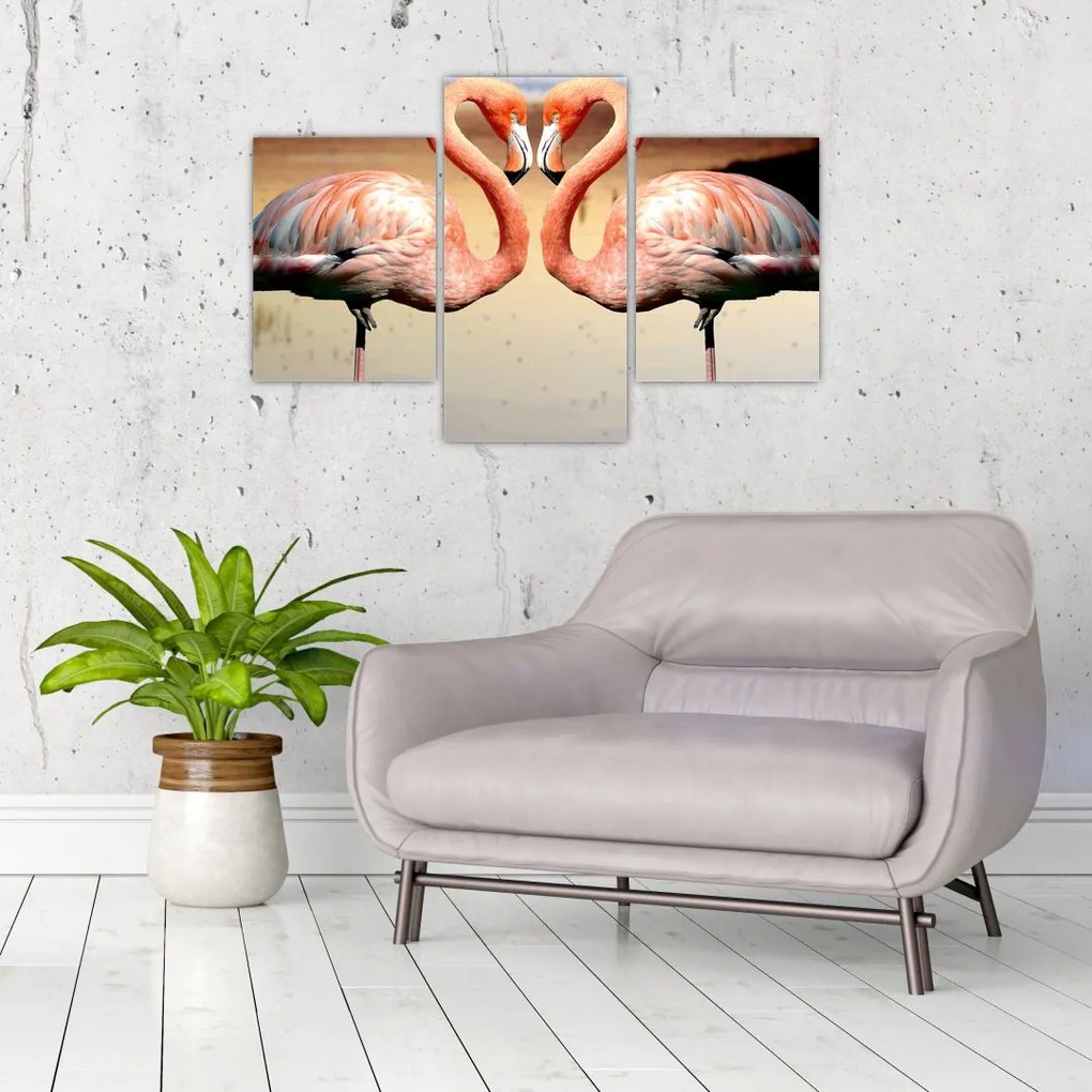 Obraz - dva plameniaky (90x60 cm)