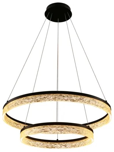 LED luster na lane FROZI LED/38W/230V pr. 60 cm čierny