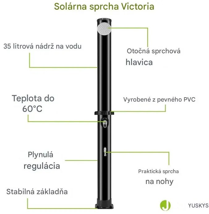 InternetovaZahrada Záhradná solárna sprcha Victoria 35 L